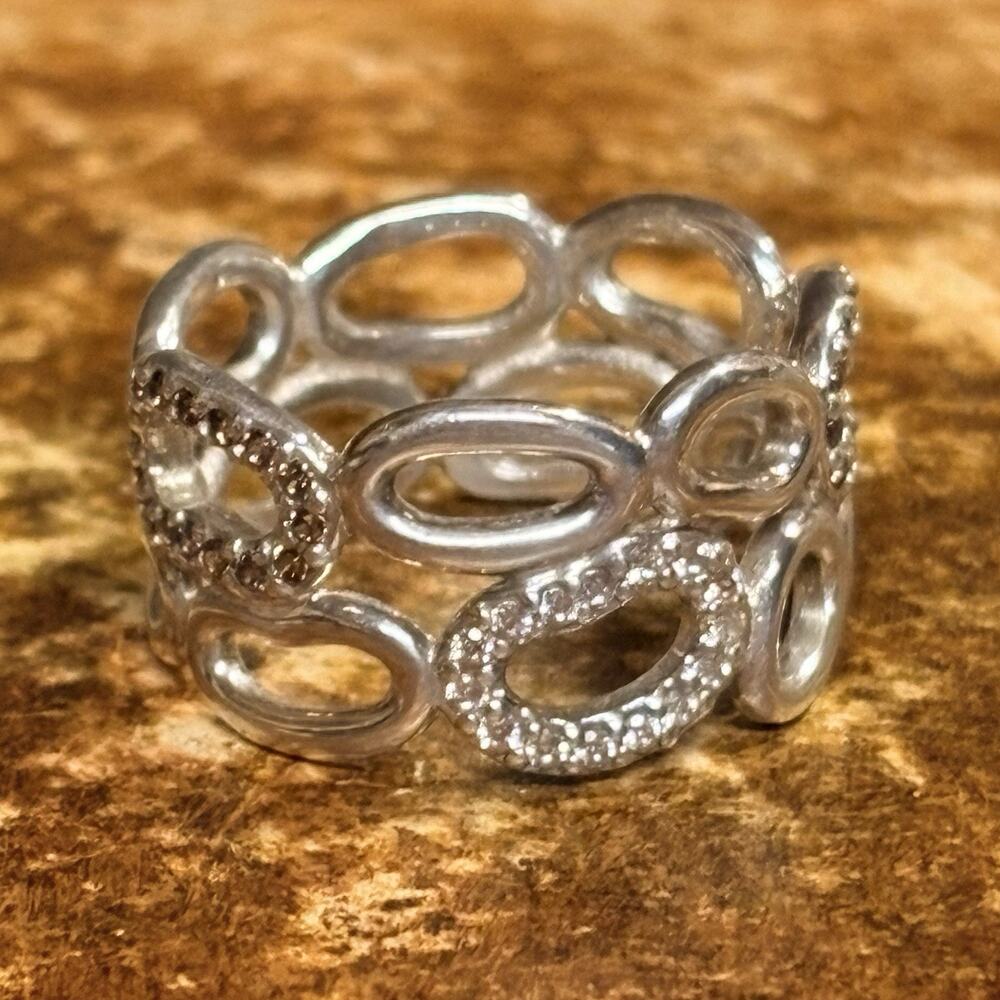 Retired Pandora Circle of Friends Ring Size 8.5 Sterling Silver